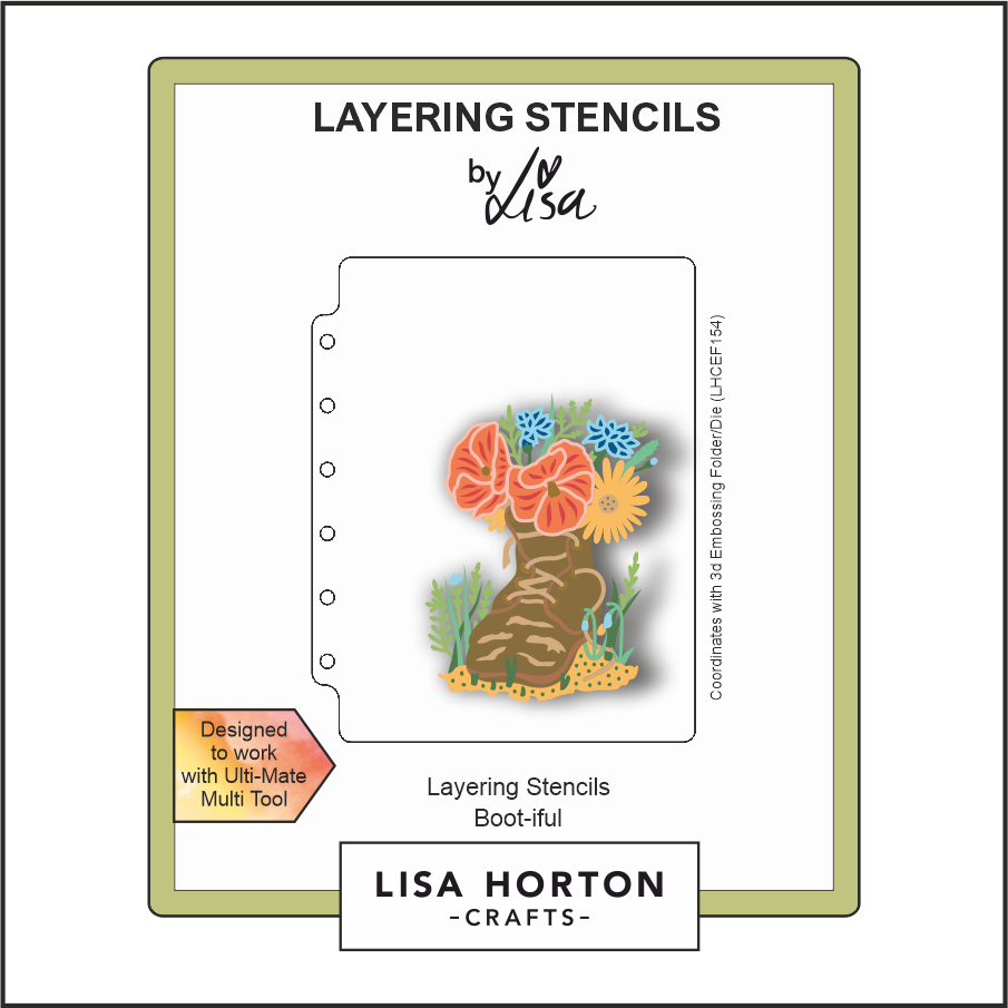 Lisa Horton Crafts Layering Stencil Boot-iful (LHCAS111)