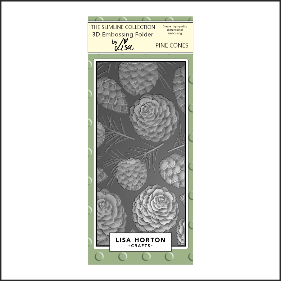 Lisa Horton Crafts Slimline Embossing Folder Pine Cones (LHCEF028)