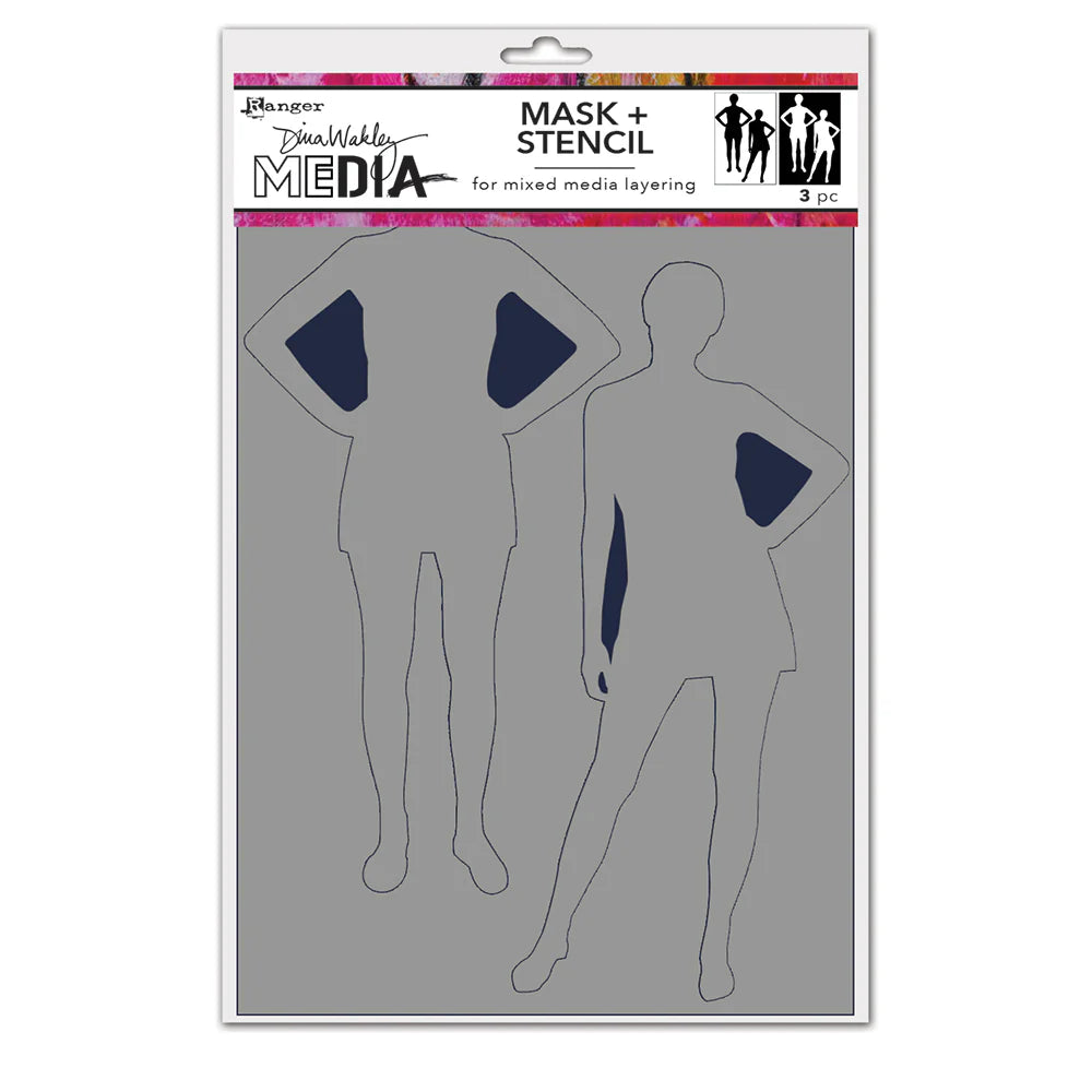 Dina Wakley Media Stencil Old School Silhouette (MDS83108)