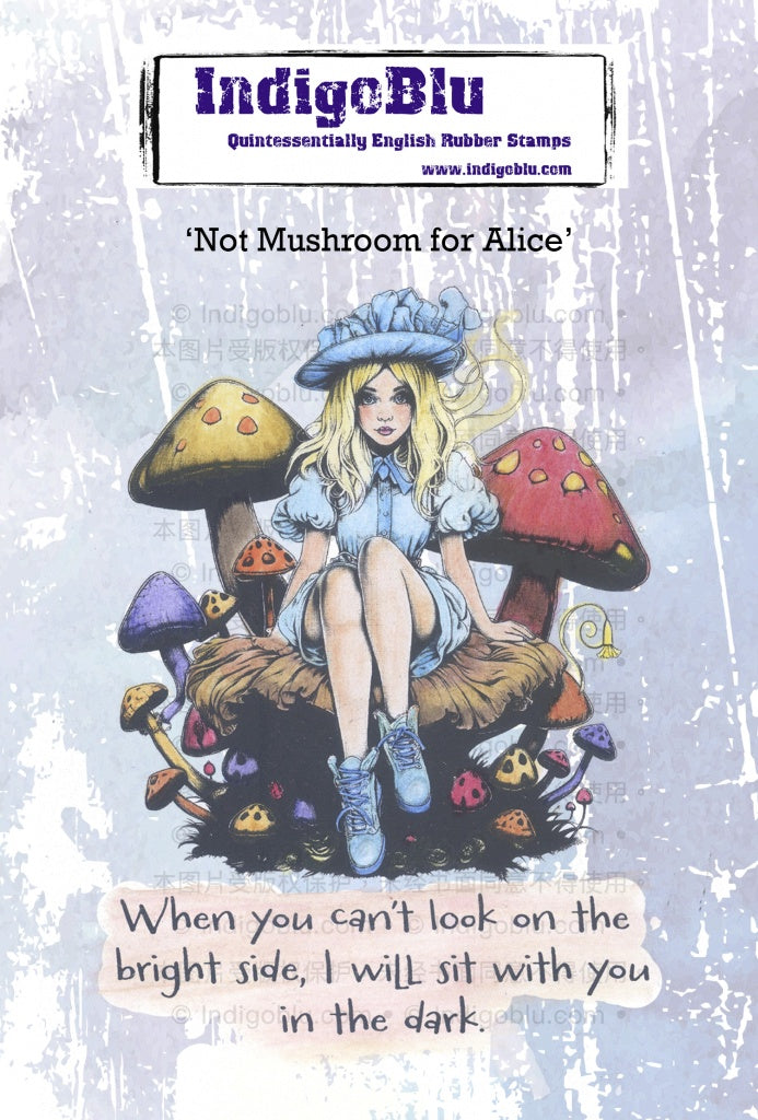 IndigoBlu A6 Red Rubber Stamp Not Mushroom for Alice