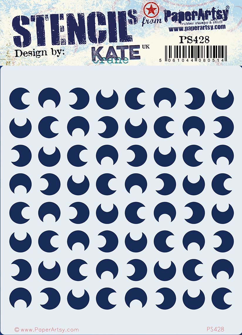 PRE-ORDER PaperArtsy Stencil Moons designed by Kate Crane (PS428)