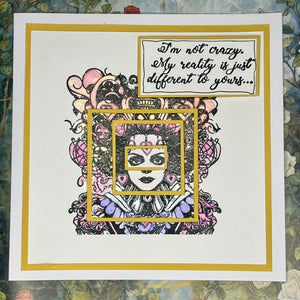 IndigoBlu A6 Red Rubber Stamp Queen of Hearts