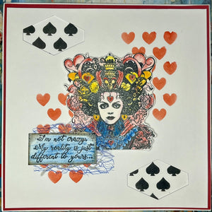 IndigoBlu A6 Red Rubber Stamp Queen of Hearts