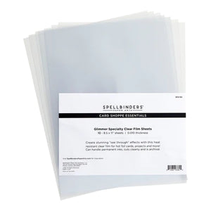 Spellbinders Paper Arts Glimmer Specialty Clear Film Sheets 8 1/2" x 11" (SCS-154)