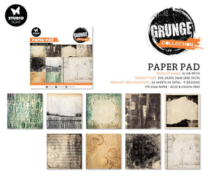 Studio Light Grunge Collection 8x8 Grunge Inventions Paper Pad (SL-GR-PP110)