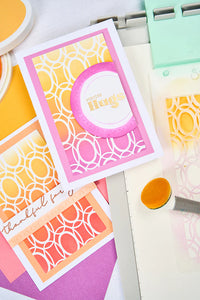 Sizzix A5 Stencil Cosmopolitan Golden Rings By Stacey Park