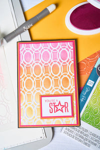 Sizzix A5 Stencil Cosmopolitan Golden Rings By Stacey Park