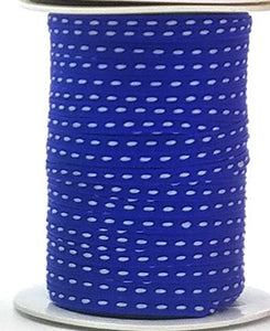 May Arts Ribbon 1/8 Inch Solid Stitched Center Ribbon with Woven Edge Royal Blue (TS44)