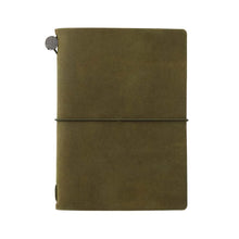 Load image into Gallery viewer, Traveler&#39;s Company Passport Size Leather Cover Olive (15343-006)
