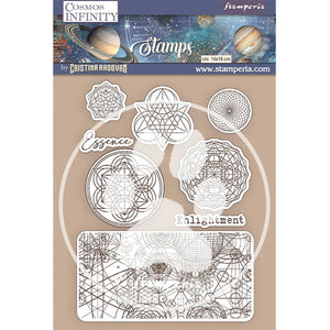 Stamperia Cosmos Infinity Collection Rubber Stamp Essence Symbols