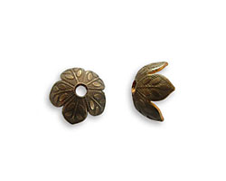 Vintaj Natural Brass Foliage Bead Cap 8mm (BC160)