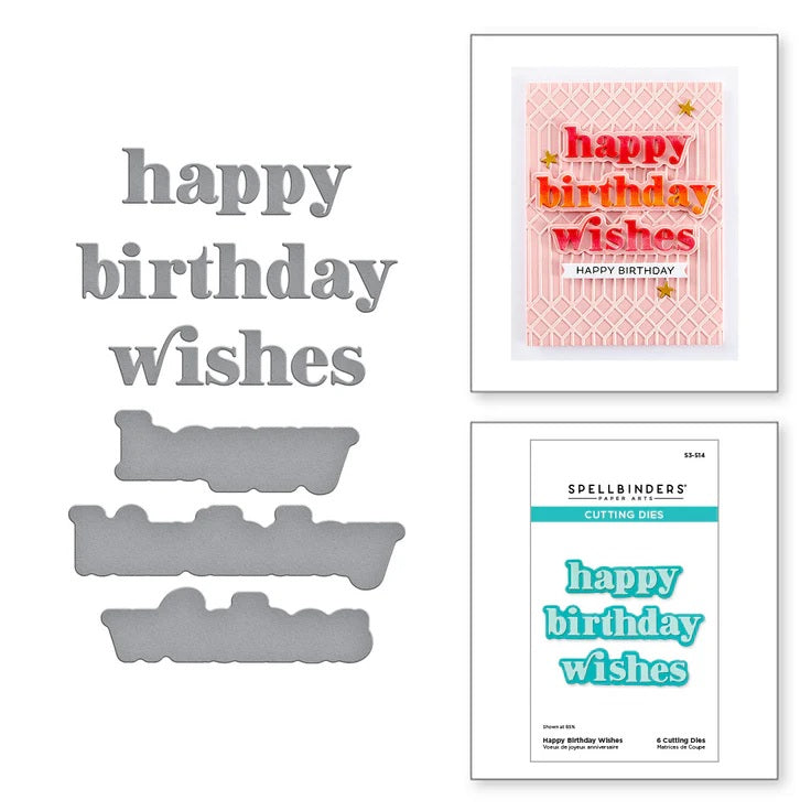 Spellbinders Happy Birthday Wishes Die set (S3-514)