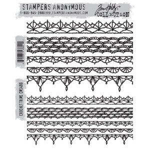 Stampers Anonymous Tim Holtz Cling Rubber Stamps Stamp Crochet Trims (CMS480)