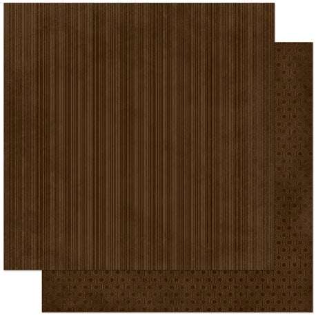 BoBunny Double Dot Designs 12x12 Scrapbook Paper Coffee Stripe (12CS322)