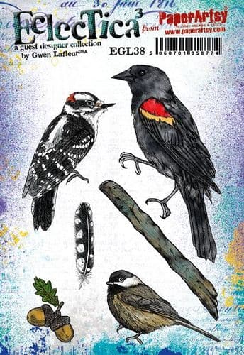 PaperArtsy Eclectica3 Rubber Stamp Set Birds designed by Gwen LaFleur (EGL38)