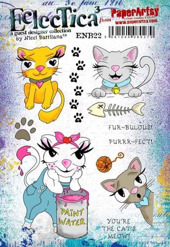 PaperArtsy Rubber Stamp Set Eclectica3 Fur-bulous by Nicci Dot (ENB22)