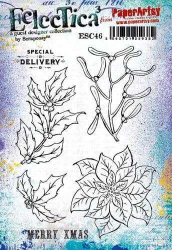 PaperArtsy Stamp Set Mistletoe & Holly designed by Scrapcosy (ESC46)