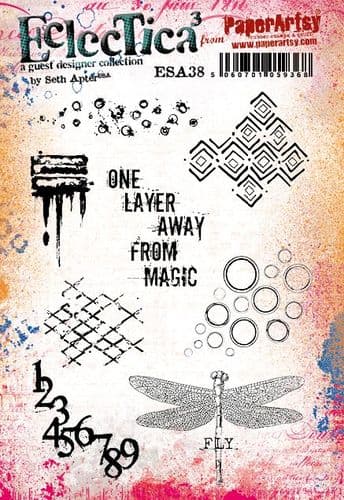 PaperArtsy Eclectica3 Rubber Stamp Set One Layer Away designed by Seth Apter (ESA38)