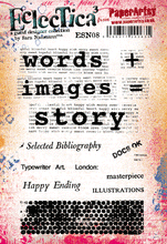 Load image into Gallery viewer, PaperArtsy Eclectica3 Stamp Set Words + Images = Story by Sara Naumann (ESN08)
