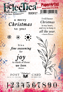 PRE-ORDER PaperArtsy Eclectica3 Stamp Set Merry Christmas by Sara Naumann (ESN17)