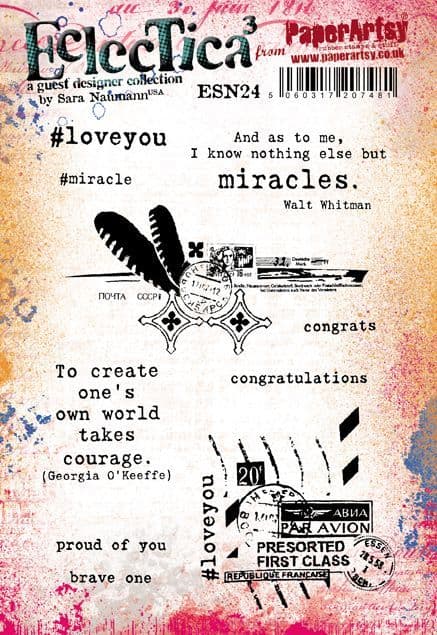 PaperArtsy Eclectica3 Stamp Set #loveyou by Sara Naumann (ESN24)