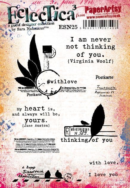 PaperArtsy Eclectica3 Stamp Set #withlove by Sara Naumann (ESN25)