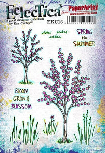 PaperArtsy Rubber Stamp Set Bloom Grow Blossom by Kay Carley (EKC16)