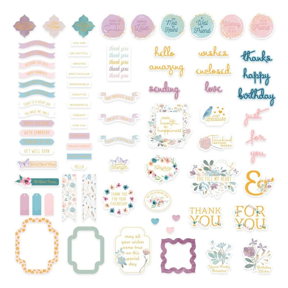 Spellbinders Paper Arts Floral Friendship Sentiments 154 Diecuts (SCS-276)