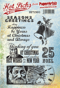 PaperArtsy Rubber Stamp Set Hot Picks Seasons Greetings (HPXM01)