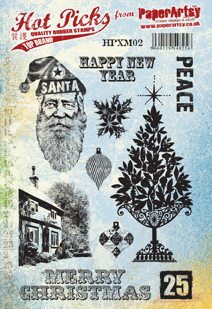 PaperArtsy Rubber Stamp Set Hot Picks Happy New Year (HPXM02)