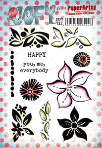 PaperArtsy Rubber Stamp Set Happy You, Me, Everybody designed by Jo Firth-Young  (JOFY132)