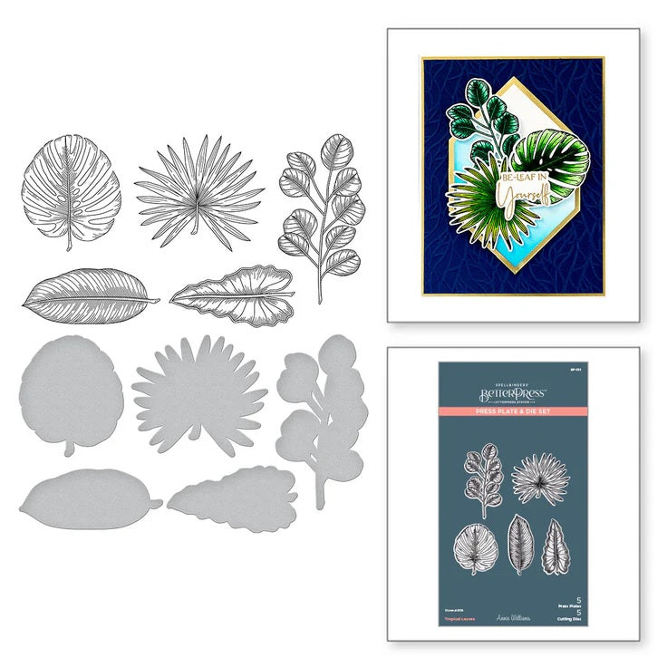 Spellbinders Tropical Leaves Betterpress Plate and Die set (BP-155)