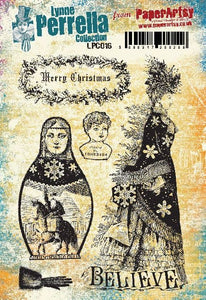 PaperArtsy Rubber Stamp Set Christmas Matryoshka Dolls designed by Lynne Perrella (LPC016)