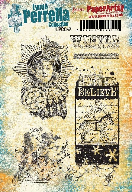 PaperArtsy Rubber Stamp Set Winter Wonderland designed by Lynne Perrella (LPC017)