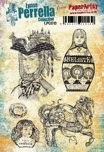 PaperArtsy Rubber Stamp Set Believe designed by Lynne Perrella (LPC019)