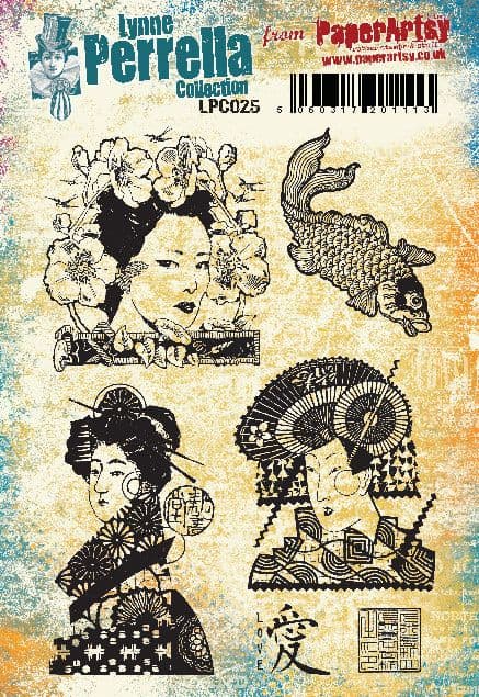 PaperArtsy Rubber Stamp Set Asian Faces designed by Lynne Perrella (LPC025)