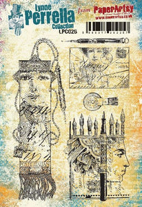 PaperArtsy Rubber Stamp Set Bookmark & Pens designed by Lynne Perrella (LPC026)