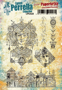 PaperArtsy Rubber Stamp Set Headdress designed by Lynne Perrella (LPC028)