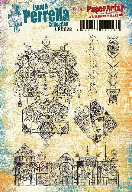 PaperArtsy Rubber Stamp Set Headdress designed by Lynne Perrella (LPC028)