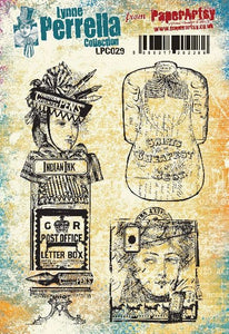 PaperArtsy Rubber Stamp Set India Ink designed by Lynne Perrella (LPC029)