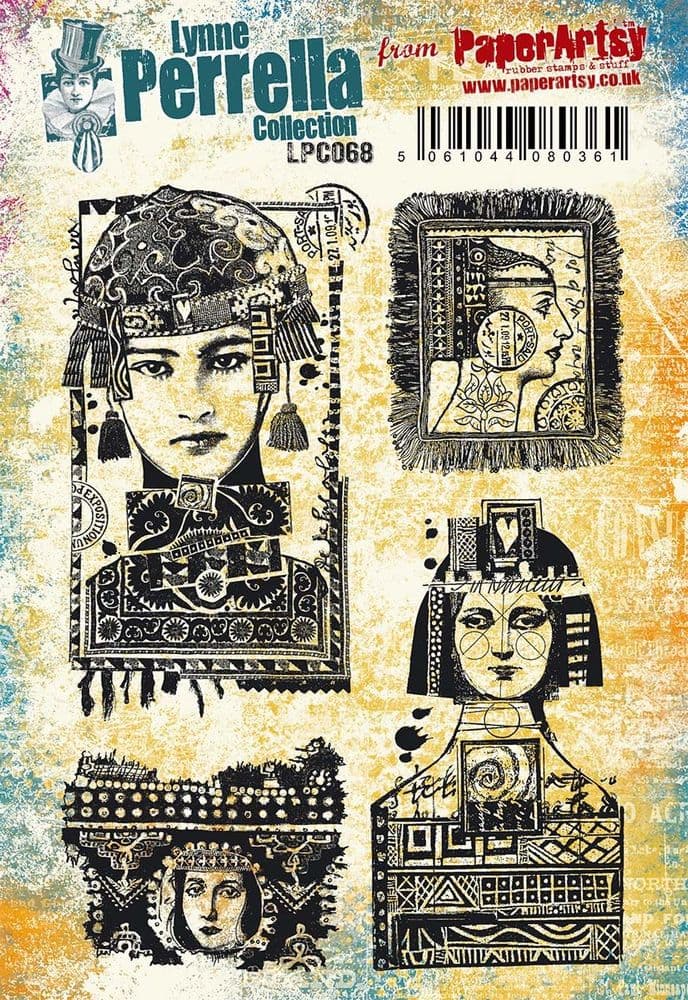 PRE-ORDER PapeRArtsy Rubber Stamp Set Four Faces designed by Lynne Perrella (LPC068)