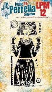 PaperArtsy Red Rubber Mini Stamp Hands Up (LPM12)