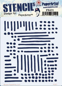 PaperArtsy Stencil Lines and Dots (PS421)