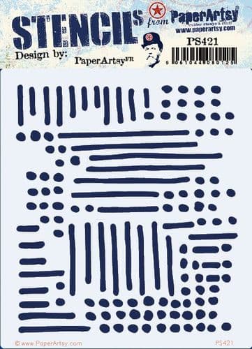 PaperArtsy Stencil Lines and Dots (PS421)