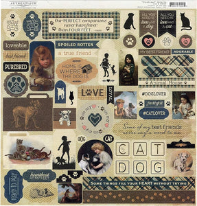 Authentique Purebred Collection 12x12 Scrapbook Paper Details (PUR009)