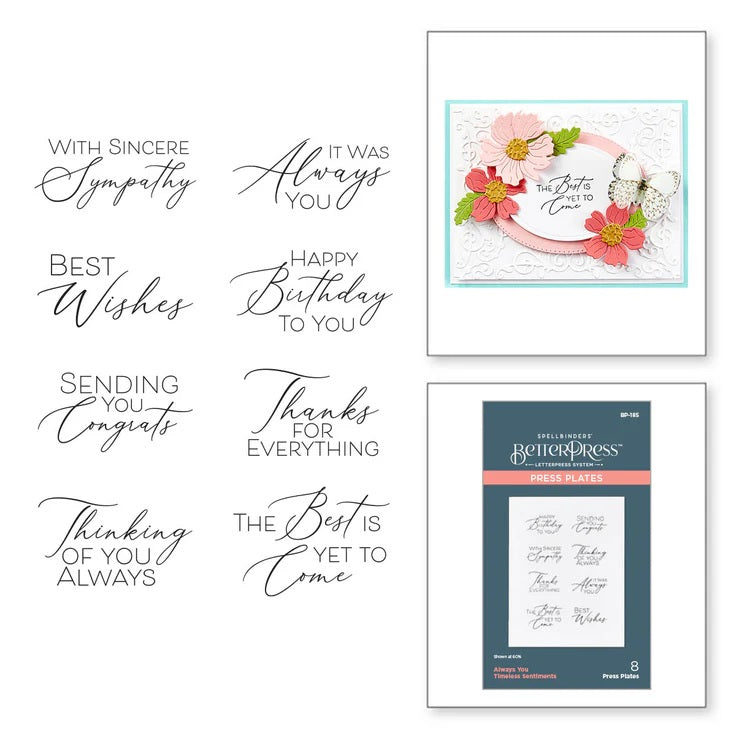 Spellbinders Always You Timeless Sentiments Betterpress Plate set (BP-185)