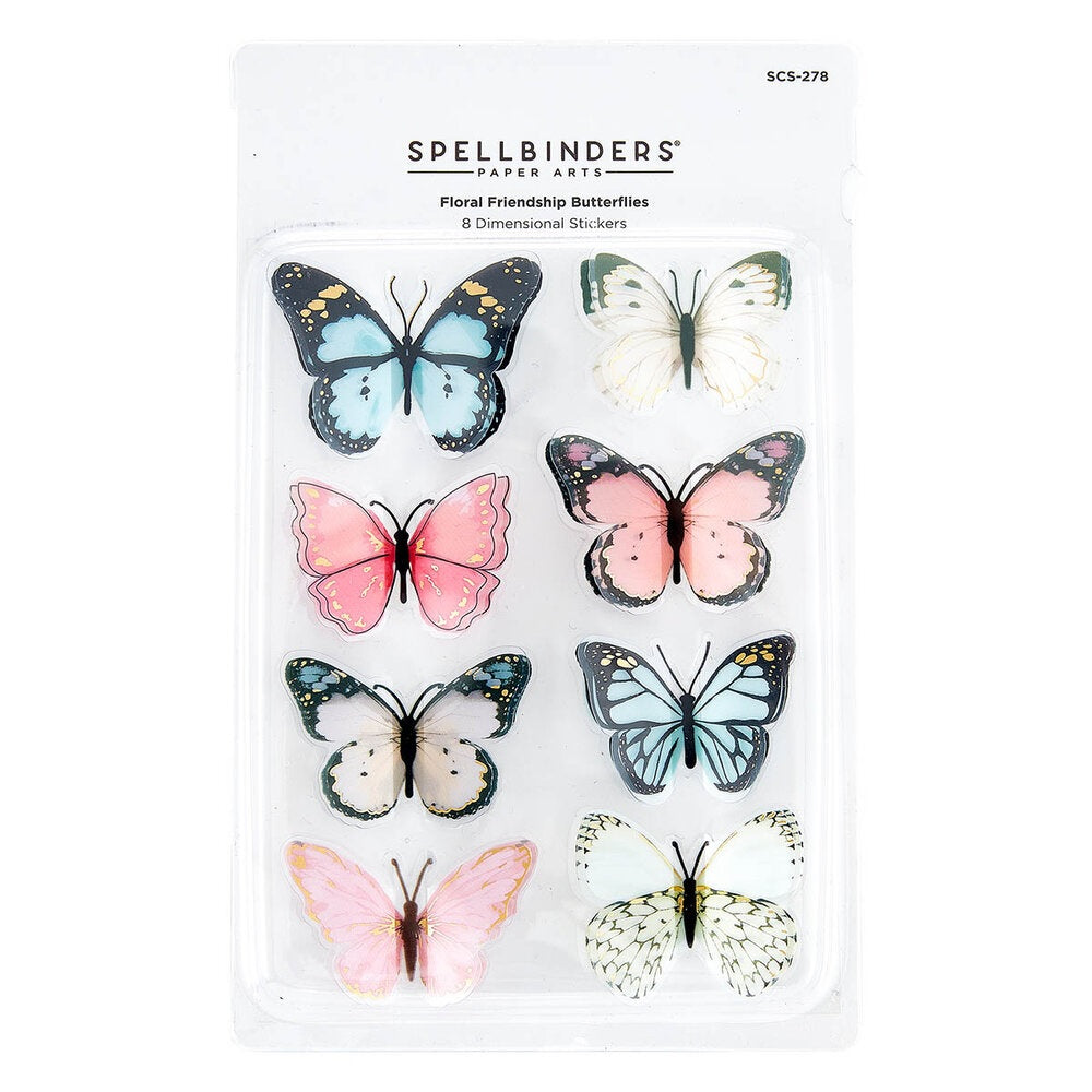 Spellbinders Paper Arts Floral Friendship Butterfly Dimensional Stickers (SCS-278)