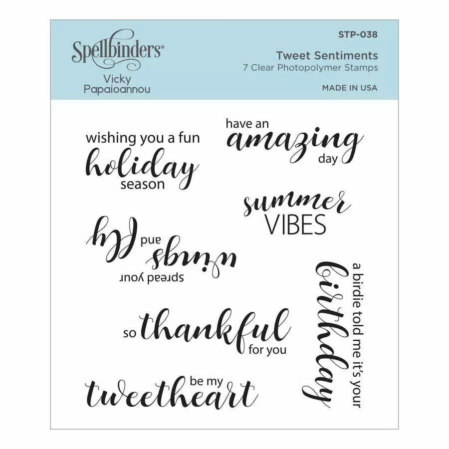 Spellbinders Tweet Sentiments Clear Stamp Set (STP-038