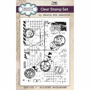 Creative Expressions Clear Stamp Set Passport Background Tracie Fox (CEC1125)