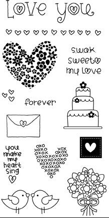 Hampton Art Doodlebug Design Clear Stamp Set Love Life (SC0474)